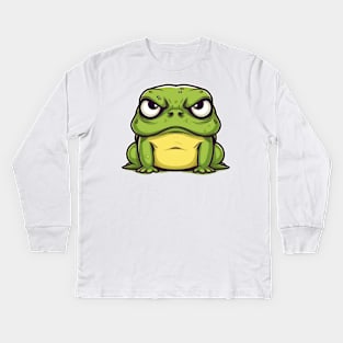 Don't mess with me! This cute little frog has got some serious anger issues Kids Long Sleeve T-Shirt